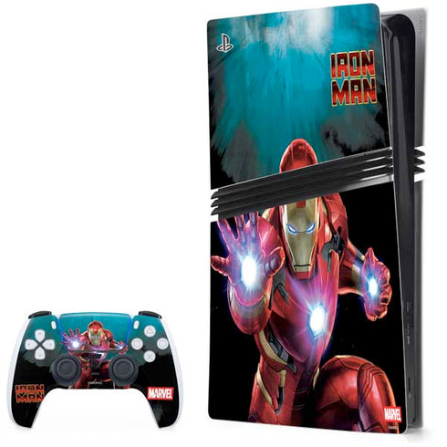 Marvel Iron Man Repulsor Blast PS5 Pro Bundle Skin